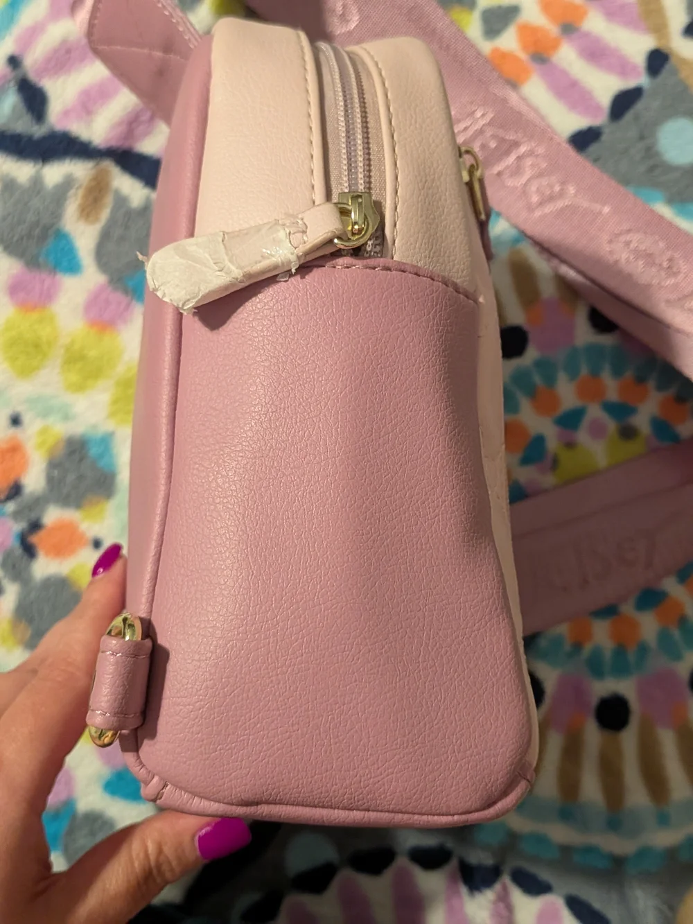 Betsey Johnson Pink Quilted Mini Backpack Crossbody